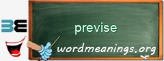 WordMeaning blackboard for previse